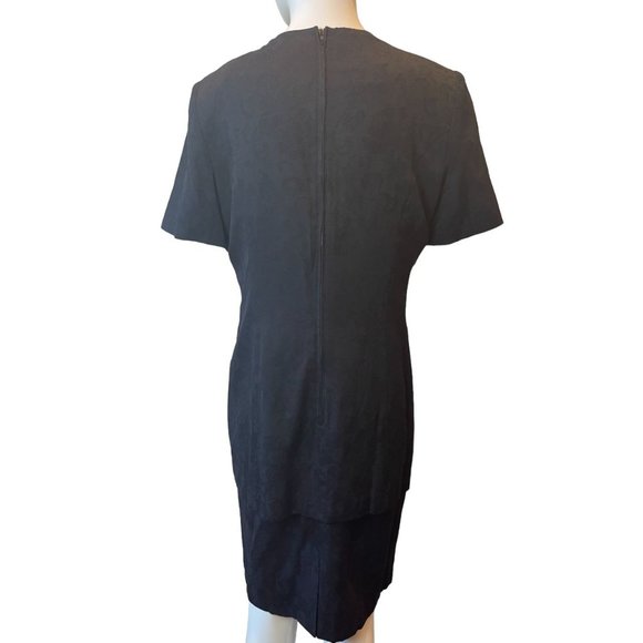 Karin Stevens Women's Skirt Suit Embroidered One Button Short Sleeve Black SZ 12 - Picture 2 of 7